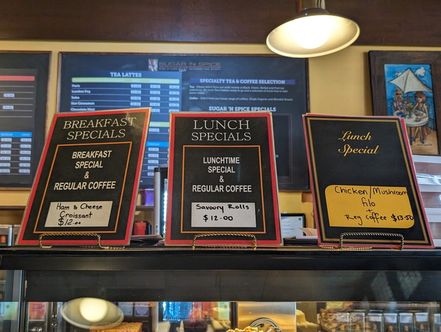 Sugar 'N Spice Cafeのモーニング&ランチメニュー